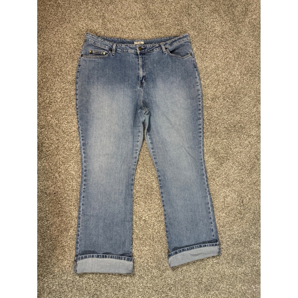 St. John's Bay Stretch Bootcut Jeans Womens 18 Medium Wash Denim Blue